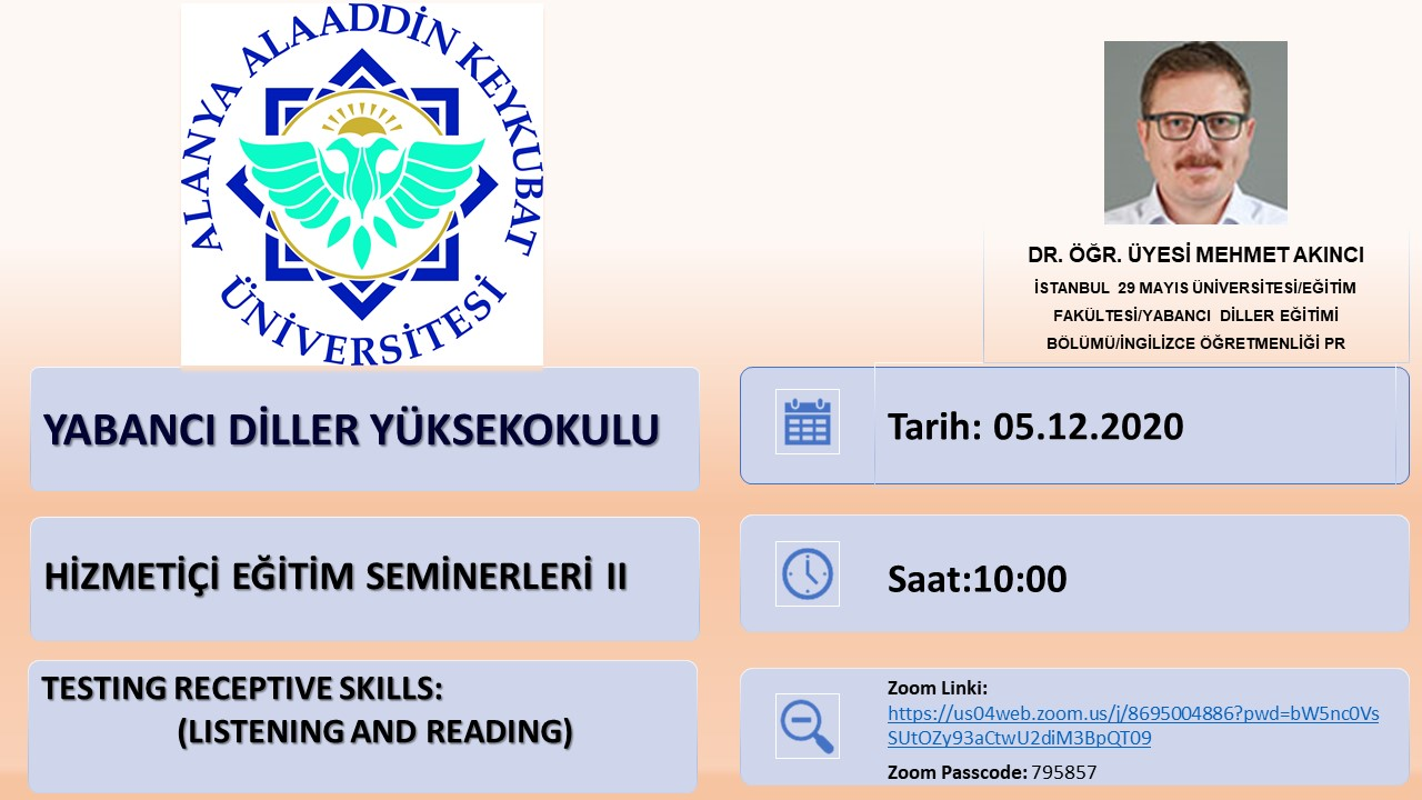 YDYO WORKSHOP: RECEPTIVE SKILLS