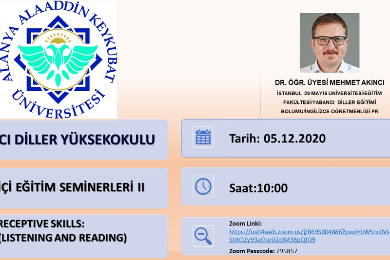 YDYO WORKSHOP: RECEPTIVE SKILLS